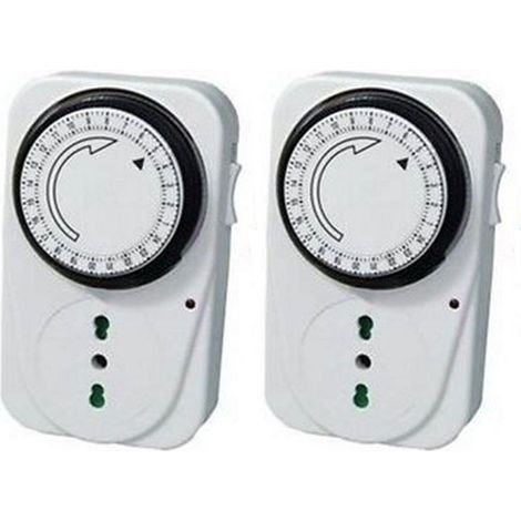 Coppia prese presa 230V 16A temporizzata giornaliera Timer spina programmabile (1/4)