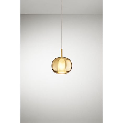 Vetro Borosilicato Contemporaneo Rain Oro Specchiato D17 Senza Rosone