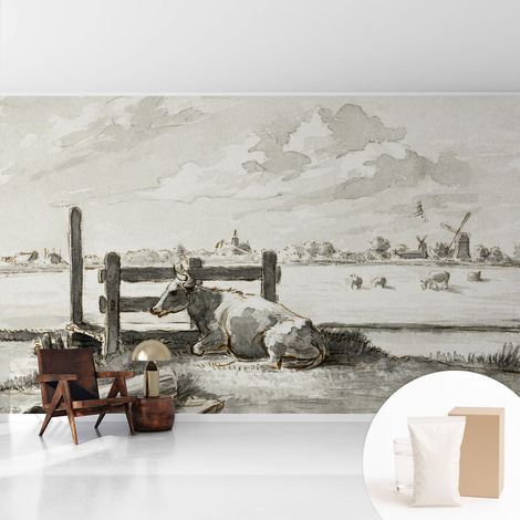 Tapete Vliestapete mit Kleber- abwaschbar - Raumgestaltung Schlafzimmer Wohnzimmer Tapete Ländliche Idylle 416x254 cm (1/5)