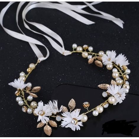 Couronne de Fleurs Pour Cheveux Serre Tete Fleur Couronne Fleur Cheveux Accessoires Cheveux Mariage Diadème de Demoiselle. (1/2)
