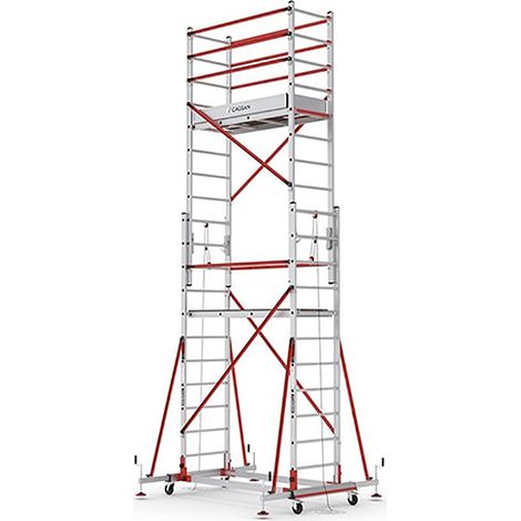 Trabattello mobile 2 piani - Altezza max. di lavoro 6.42m - S006XLN-PR