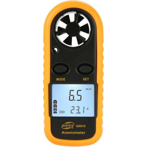 Anémomètre numérique GM816, jauge de vitesse du vent, compteur LCD, débit d'air portatif, thermomètre (1/5)