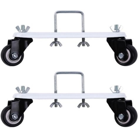 BUNTHAUS Lot de 2 supports de poulie mobiles pour radiateur rempli d'huile, base de cadre de chauffage électrique rotatif à 360° avec roues et frein, support en acier au carbone, roue silencieuse à
