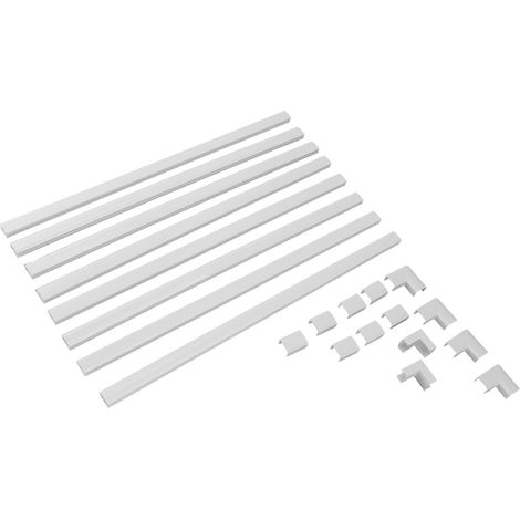 Kit cache-câbles plastique élégant 8 pièces 40x1.5x0.9cm/15.75x0.59x0.35in pour TV bureau dissimulateur (1/5)