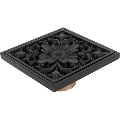 Siphon de sol noir 1010cm anti-insectes et anti-odeurs, siphon de sol tout cuivre, siphon de sol invisible pour salles de bains d'hôtel. (1/5)