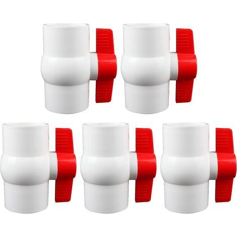 Lot de 5 vannes rondes robustes en PVC de 5 cm (2 pouces) – Installation facile – Idéales pour la pisciculture et les projets d'adduction d'eau sur les chantiers. 40 mm (1/5)