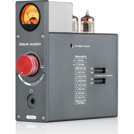 Tube de Valve préampli Phono MM/MC pour Platine tournante, Mini préampli stéréo Casque ampli avec Compteur VU (1/5)