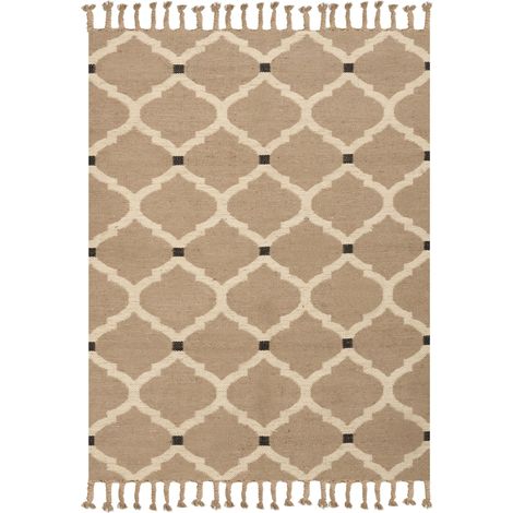 Tapis Beige en Jute 160 x 230 cm Fait Main Convient au Chauffage par Sol Orencik (1/5)