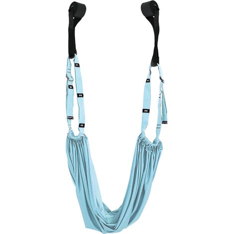 Sangle aérienne élastique renforcée pour étirement et entraînement de flexibilité, pliable, capacité de charge élevée, taille unique bleu ciel (1/5)