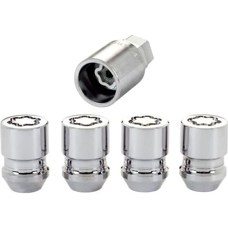 Écrous antivol M12x1,50 - Coniques - Longueur 32,5 mm (tête de 19 mm) en acier allié, gris argenté 00276-00900 (1/4)