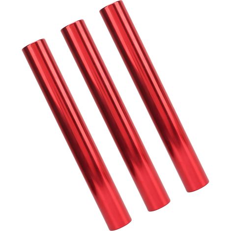 Set aus 3 Staffelstangen aus Aluminiumlegierung für Laufwettbewerbe, ideale Ausrüstung für Outdoor-Laufteams und Schülerstaffeln (rot). (1/5)