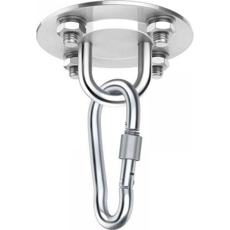 [NEVER USED] Robust ceiling hook set, 450 kg load capacity, hammock hanging set made of stainless steel, 180° rotatable for concrete-wood sets, hanging chairs, chandeliers, hammocks, yoga with mountin (1/4)