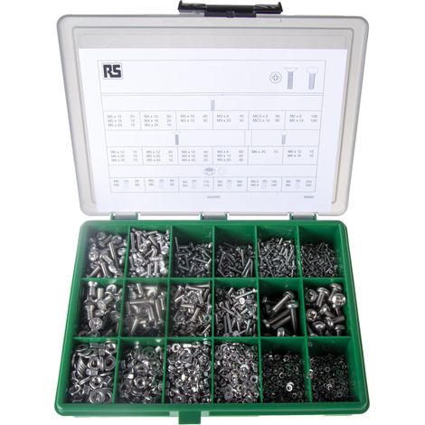 Kit de vis en Acier Inoxydable, 3168 pièces, M2, M2.5, M3, M4, M5, M6 ( Prix pour 1 Kit ) (1/2)