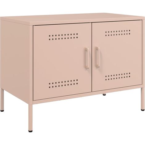 Mobile TV multimediale scaffale per televisione televisione buffet sala da pranzo soggiorno camera da letto rosa 68 x 39 x 50,5 cm acciaio rosa 020028297