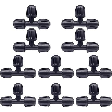 Lot de 10 Raccord Tuyau, Connecteur 3 Voies 16mm, Plastique Durables, Jardin Résidentiel (1/5)