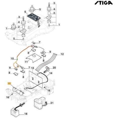 Scheda bobina robot tagliaerba modelli G1200 ORIGINALE STIGA 122720214/1