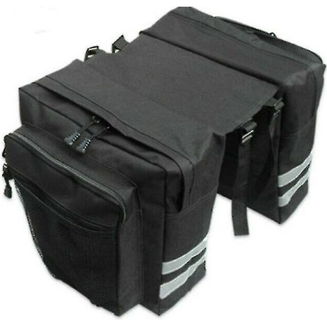 (Noir) Sacoches doubles pour selle de vélo Mib, porte-bagages arrière. (1/5)