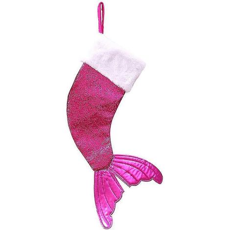 Chaussette de Noël à paillettes en forme de queue de poisson, décoration de Noël (1/5)