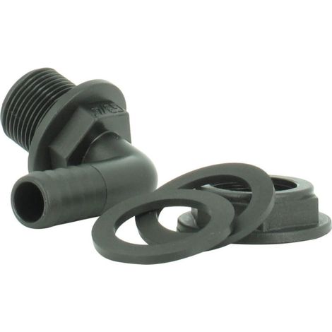 Multicuves – Trop-plein cuve eau 1000L – Embout coudé Ø 15 mm pour cuves IBC – Évacuation automatique d'eau de pluie – Installation facile