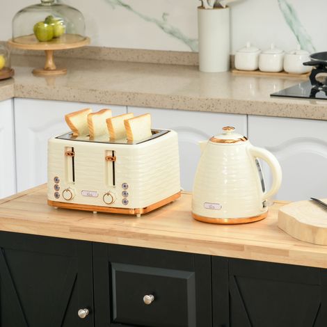 2-in-1 Toaster- und Wasserkocher-Set, 7 Bräunungsstufen, Auftau- und Aufwärmfunktion, Beige (1/5)