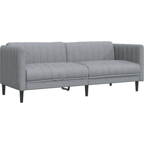 3-Sitzer Sofa hellgrau Stoff
