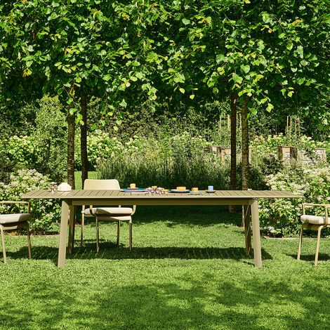 Table de jardin en aluminium kaki extensible 6/10 pers. (1/5)