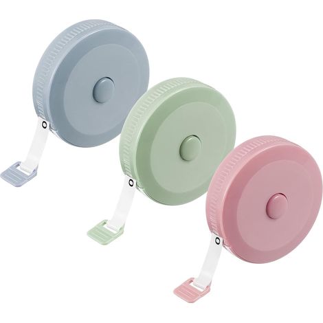 Mètre ruban rétractable de 200 cm (79 pouces) pour la couture, la taille et le tour de poitrine. Lot de 3. (1/5)