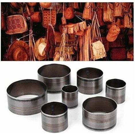 Coupe-cuir rond. outils de découpe pour cuir 7 pièces. ensemble de poinçons creux. ensemble de poinçons manuels pour cuir. coupe-cuir. matrice de poinçonnage circulaire. poinçon pour cuir (1/5)