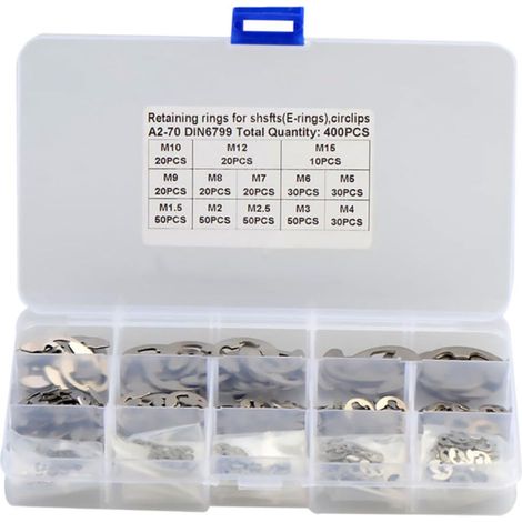 Kit de 400 joints toriques ouverts en acier inoxydable GANAZONO M1.5-M (1/5)