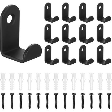13 Kleiderhaken schwarze Kleiderhaken schwarze Metallwandhaken Schraubhaken für Schlafzimmer Badezimmer Wohnzimmer Garderobenständer Handtuch und (1/2)