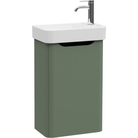 Mueble lavabo VitrA Sento Round verde con encimera de cerámica de 45 cm