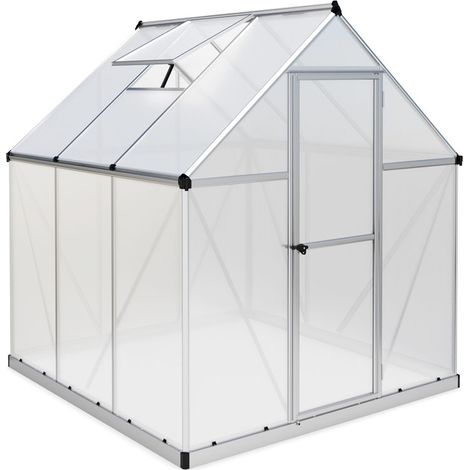 Palram - Canopia Aluminium Gewächshaus Mythos 6x6  Silber  186x185x208 cm