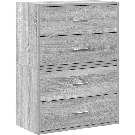 Maison Exclusive - Armarios con 2 cajones 2 uds gris sonoma 60x31 (1/5)
