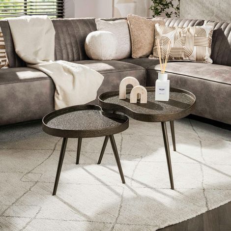 Table de salon vintage forme organique (lot de 2) RALF (1/5)