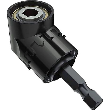 Fixation de tournevis d\'angle de 105° Adaptateur professionnel Perceuse d\'extension d\'angle de tournevis d\'angle en acier à angle droit avec changement rapide de 1/4" et porte-embout (1/5)