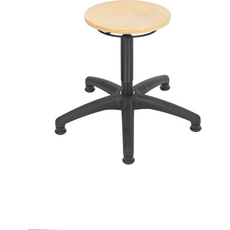 STIER Arbeitshocker mit Gleitern Sitzhöhe 410-600 mm Buche natur (1/4)