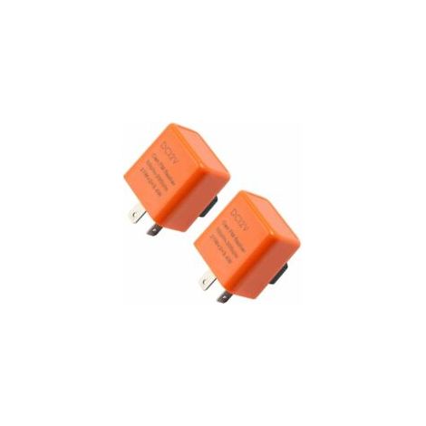 Adatto per due relè indicatori di direzione arancioni a 2 pin da 12 V, relè indicatori di direzione regolabili e relè lampeggiatori centrali adatto per relè indicatori di direzione a LED su motociclet