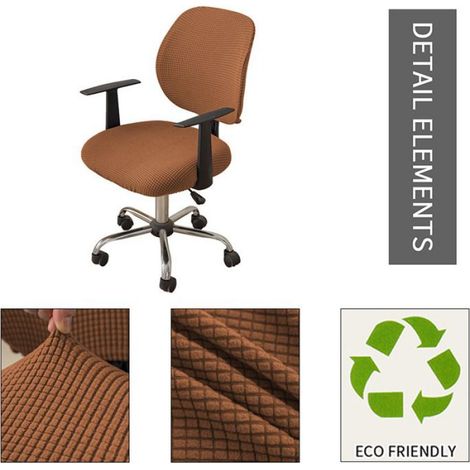 Housse De Chaise Bureau - Jacquard Split Rotation - Pour Siège Ergonomique Standard - 1 Set (2 Pièces)