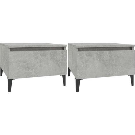 Maison Exclusive - Tavolini 2pz Grigio Cemento 50x46x35 cm in Legno Multistrato
