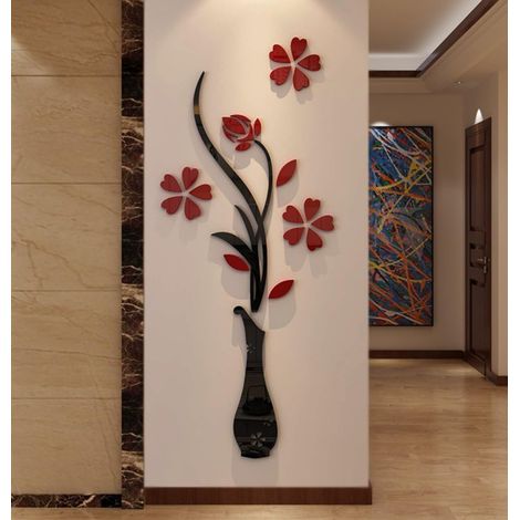Papier Peint Mural 3D Motif Vase, Décoration Élégante et Moderne pour Mur d'Accent du Salon ou de la Chambre (1/5)