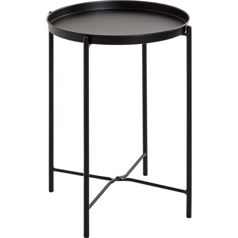 HAKU Möbel Tavolino nero, metallo - Dim. A 50 cm x Ø 39 cm, Stile Art Deco (1/3)
