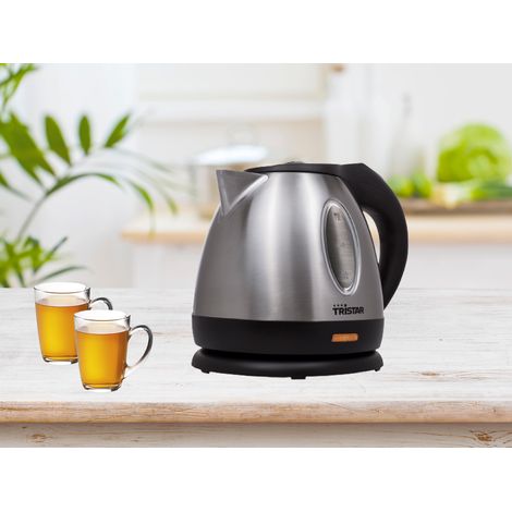 Edelstahl Wasserkocher 1,2 Liter 360° drehbar kabellos 850 Watt (1/7)