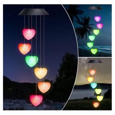 Solarbetriebenes LED-Windspiel für den Garten – wasserdicht – 7 wechselnde Farben – Weiß (1/5)