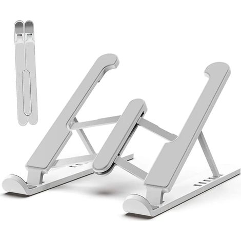 Soporte para portátil, Soporte para portátil de aluminio portátil, Plegable, Blanco (1/5)