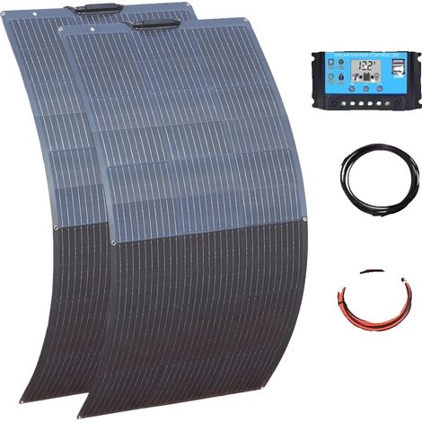 Panneau Solaire Flexible, Haute Efficacité jusqu'à 21%, Polyvalent pour Utilisation en Camping-Car et Marine, 300w 2pcs 150w kit (1/2)