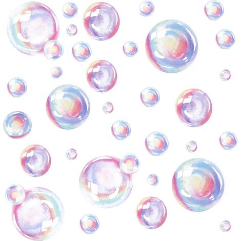 2 Feuilles d'Autocollants Muraux à Bulles Colorées, Découpes Autocollants Muraux à Bulles d'Océan Décorations de Fête d'Anniversaire Sous la Mer pour Chambre d'Enfant Salle de Bain Mur (1/5)