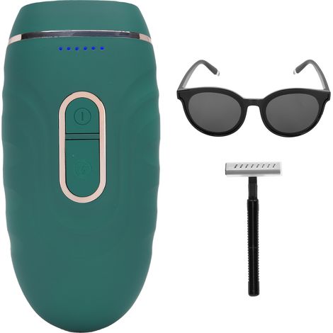 Appareil d'épilation IPL à 500 000 flashs, portable, unisexe, outil d'épilation indolore, 110-240 V, prise standard américaine verte. (1/5)