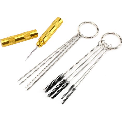 Kit de nettoyage et réparation pour pistolet aérographe, aiguille et pinceau en acier inoxydable, outil d'entretien pour pulvérisateur. (1/5)