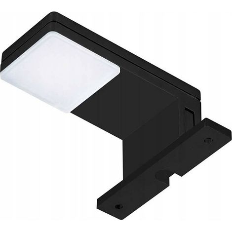 TRADE SHOP - Lampada Led Per Specchio Da Bagno 3 Watt Moderno Luce Naturale 4000k Nero Argento Ip44 90p - Nero (1/5)