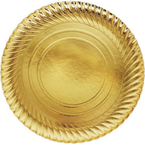 TrAdE Shop Traesio - 2 Pezzi Vassoio Porta Sotto Torta Diametro 30 Cm Oro Tondo Cicrolare Piatto -